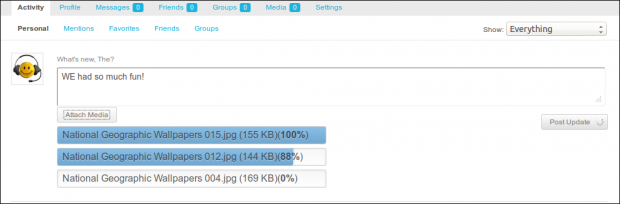 BuddyPress Media 2.7 with Activity Uploader