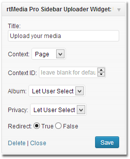 rtMedia Pro uploader widget