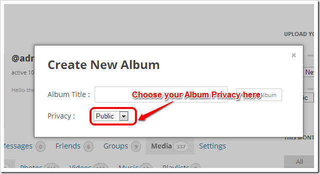 Album Privacy Settings