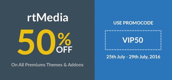 50% off on all products till 29/07/2016