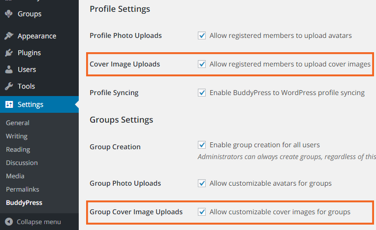 Change cover photo in InspireBook - rtMedia