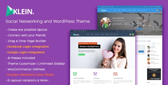 Klein - Social Networking and BuddyPress Community Theme