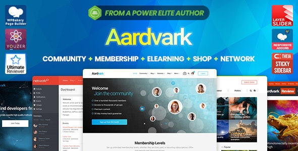 Aardvark - Best WordPress and BuddyPress theme for Community, Membership, eLearning, and Online Store 