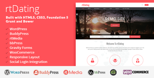 rtDating - The Best WordPress Dating Theme for BuddyPress Websites