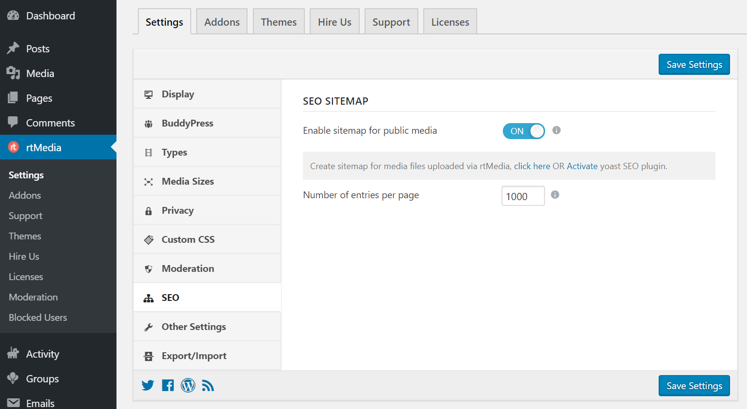 rtmedia seo settings