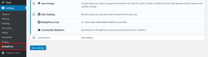 Buddypress Setting image