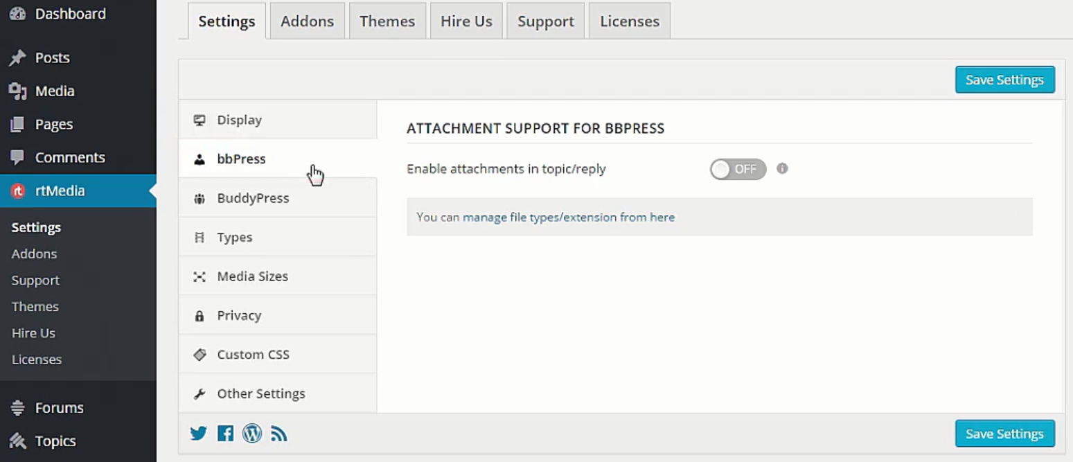 enable attachment support for bbpress