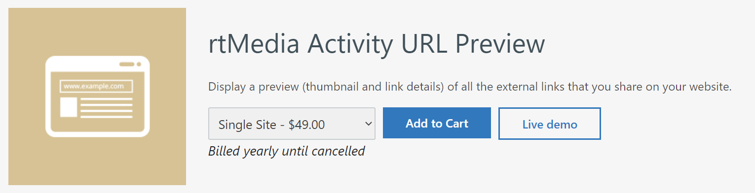 rtmedia activity url preview addon for buddypress