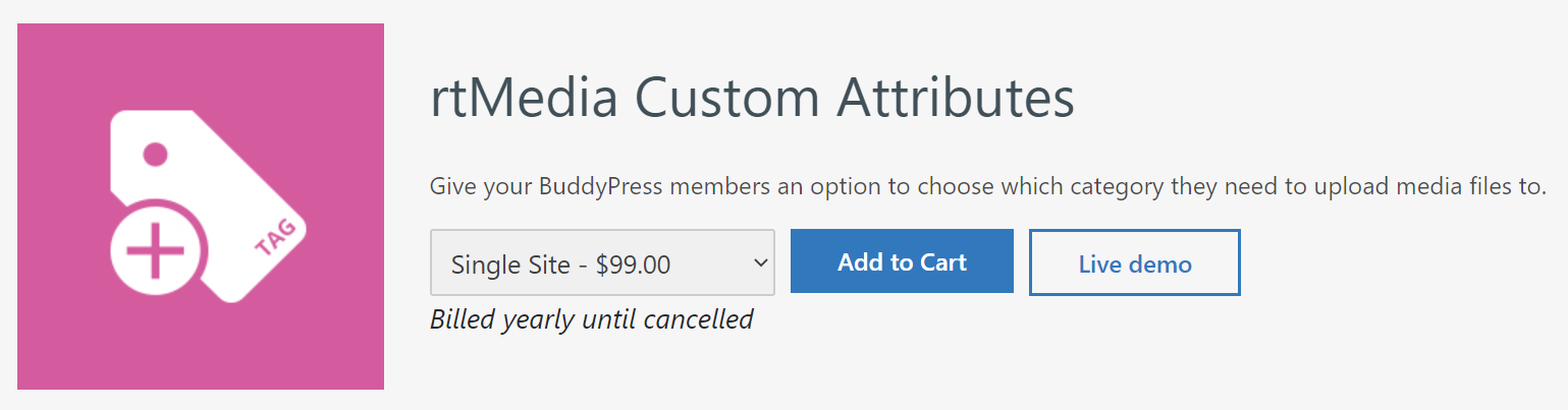 rtmedia custom attributes addon