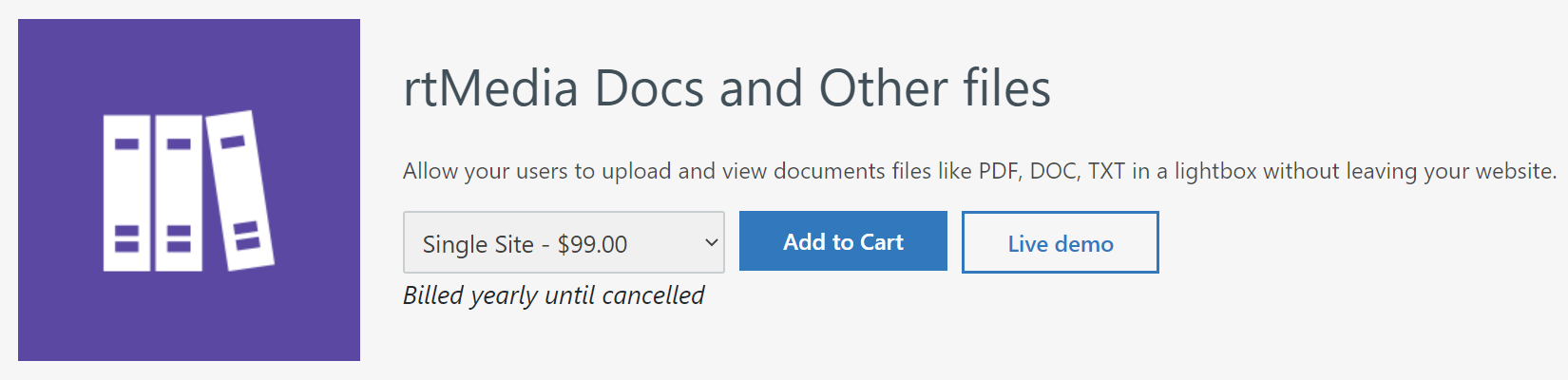 rtmedia docs and other files addon