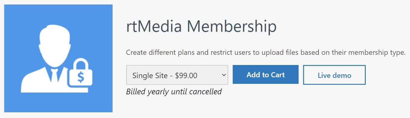 rtmedia membership addon for buddypress